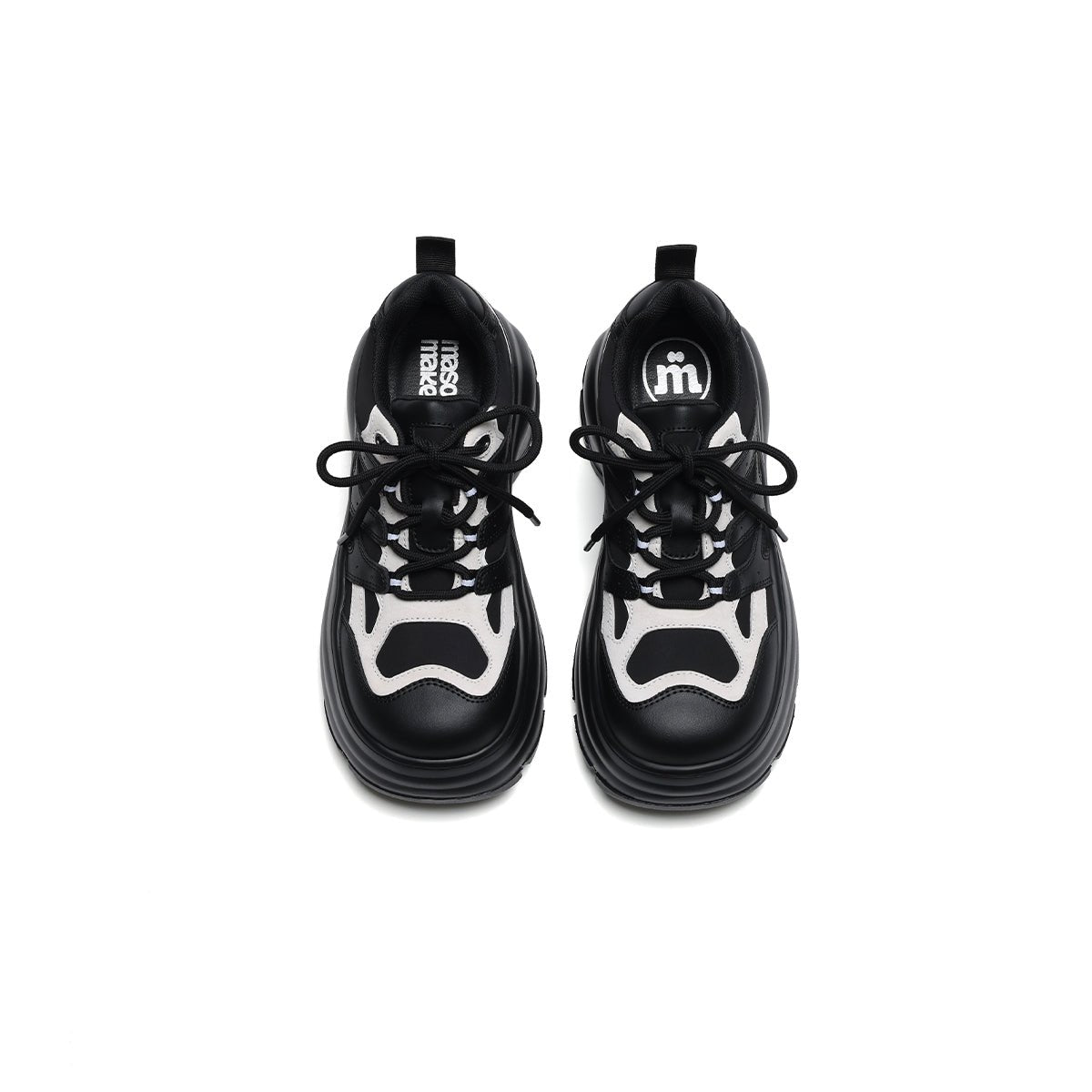 casual round toe platform sneakers all black 5