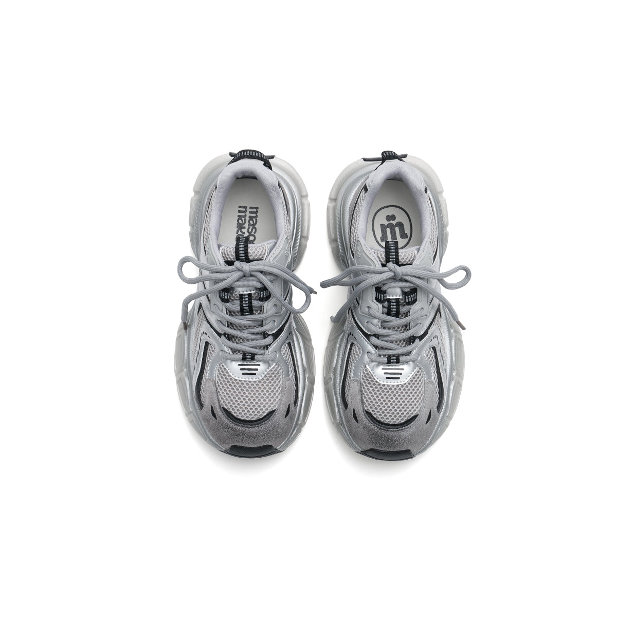 casually comfortable running shoes all silver 5