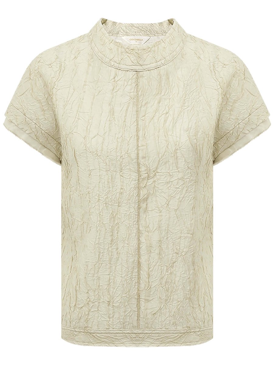 champagne satin tee with crumpled texture all champagne 4
