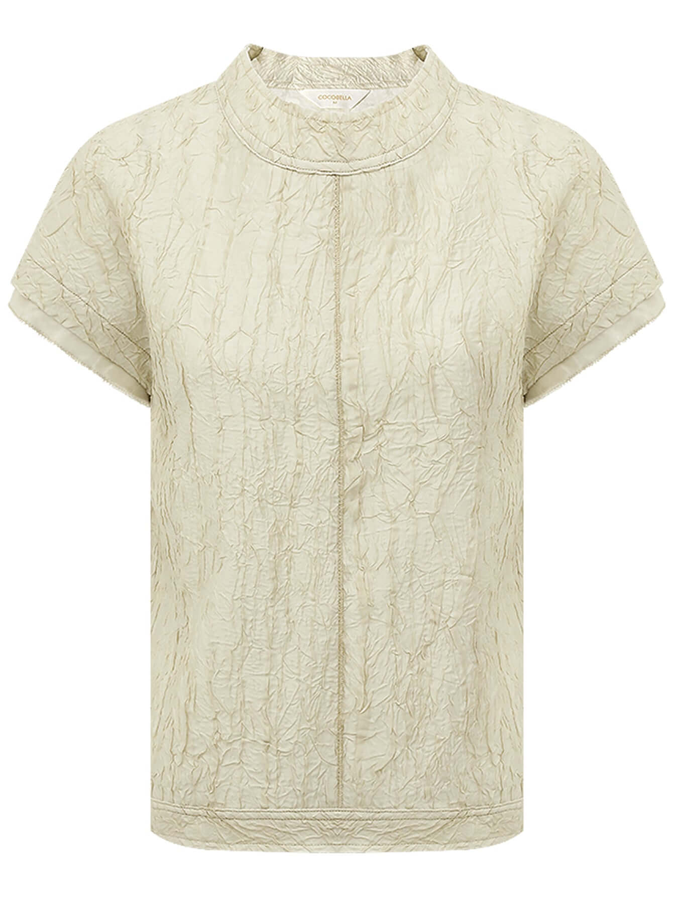 champagne satin tee with crumpled texture all champagne 4