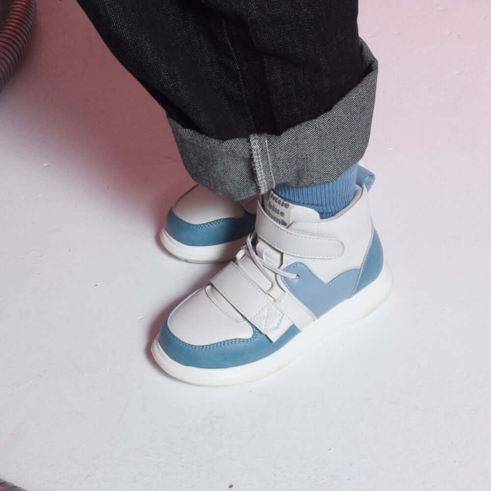 channing extra lightweight kids high top sneakers all blue 6