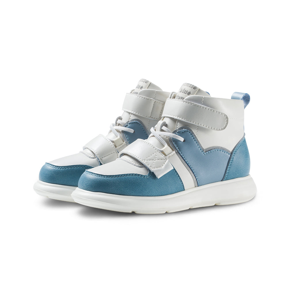 channing extra lightweight kids high top sneakers all blue 3