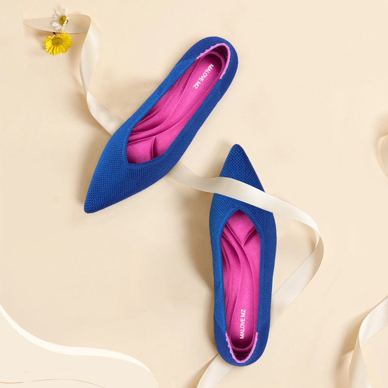 Charlotte Casual Pointed Toe Commuter Flats – Ultra-Lightweight Knit Flats