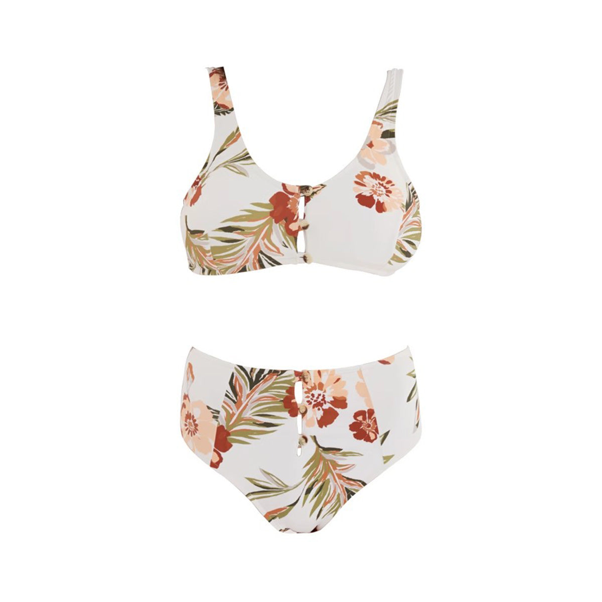 charming front clasp floral two piece bikini all floral 4