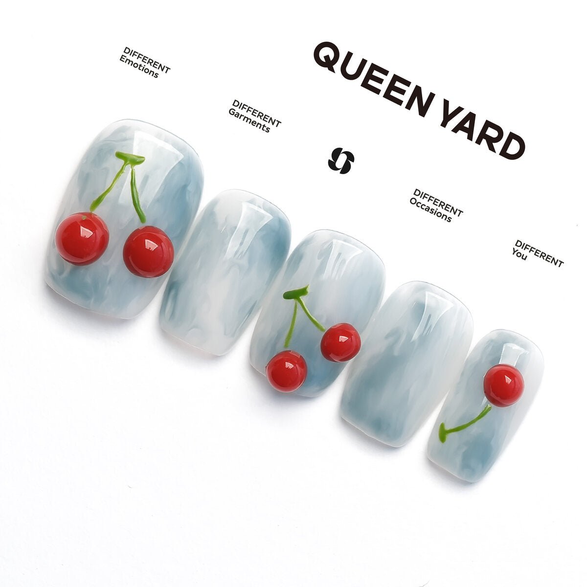 Cherry Macaron 3D Cherry Press-On Nails