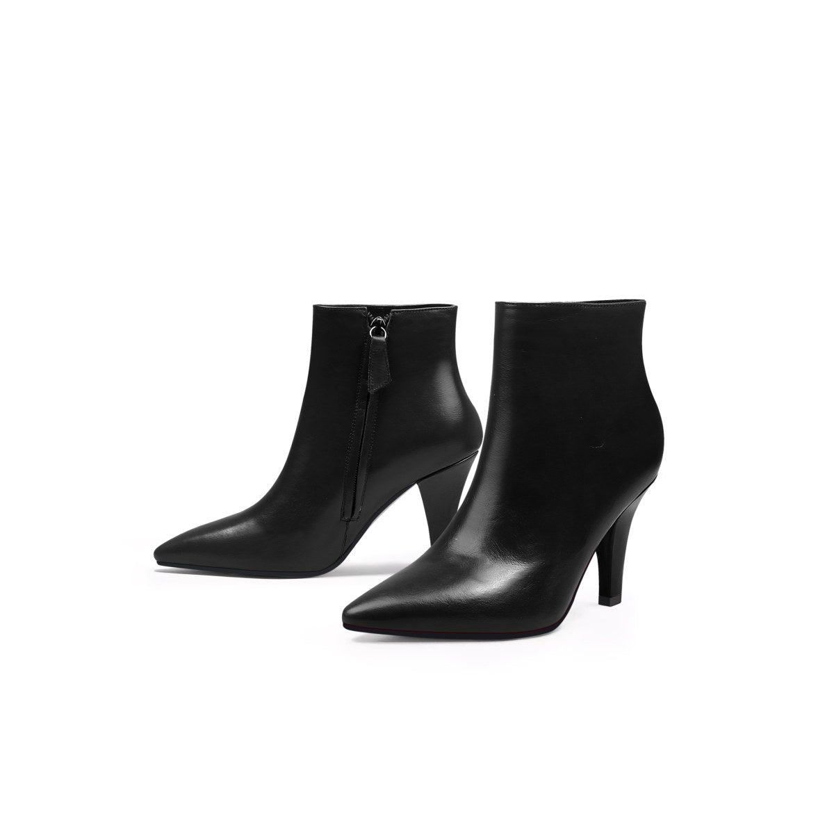 chic monotone ankle boots all black 6