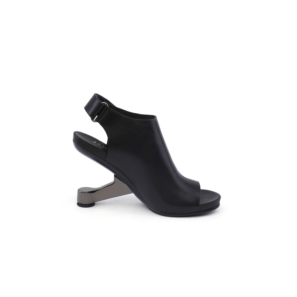 chic open toe slingback ankle boots all black 3