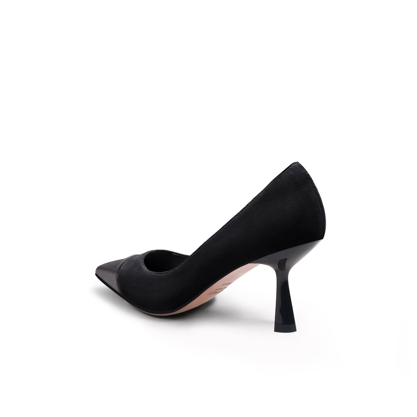 chic pointed toe kitten heels all black 4