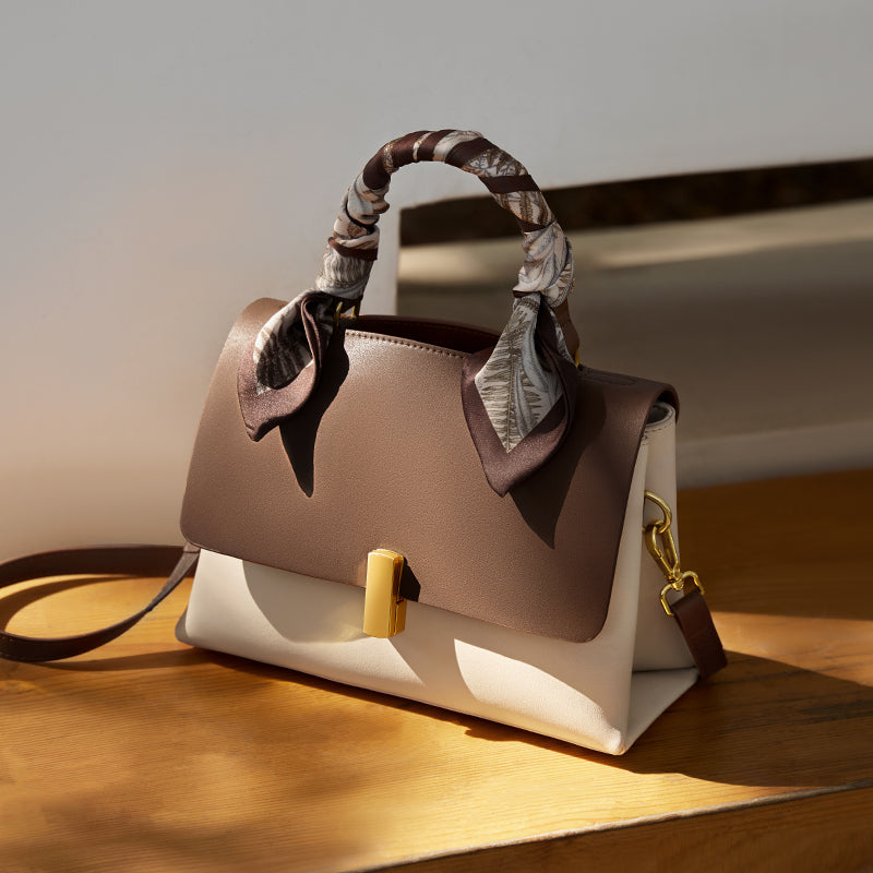 chocolate scarf handbag all 2