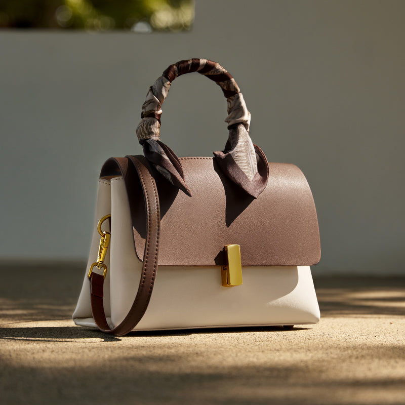 chocolate scarf handbag all 5