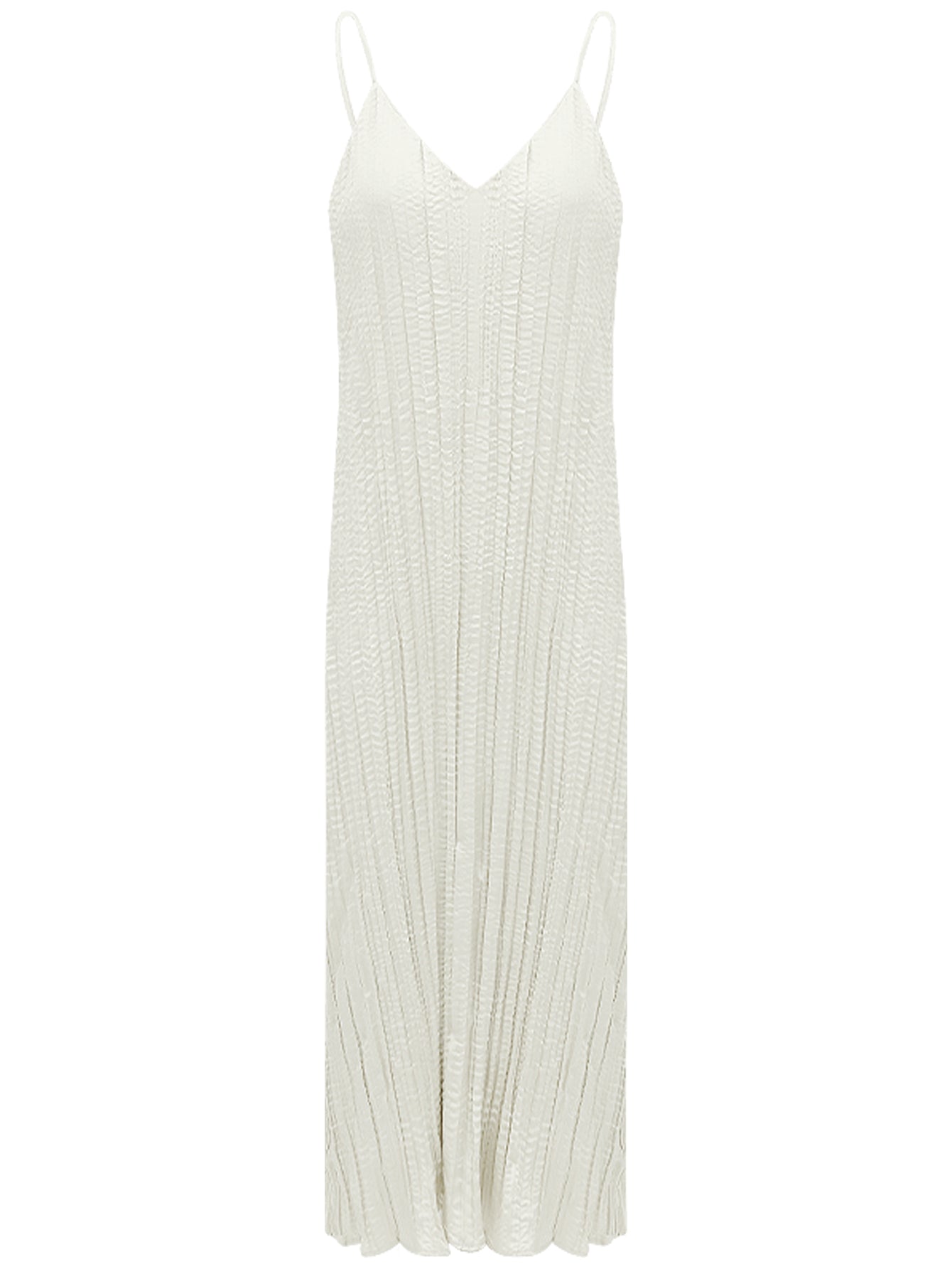 chrevron knitted ivory french slip dress all ivory 4