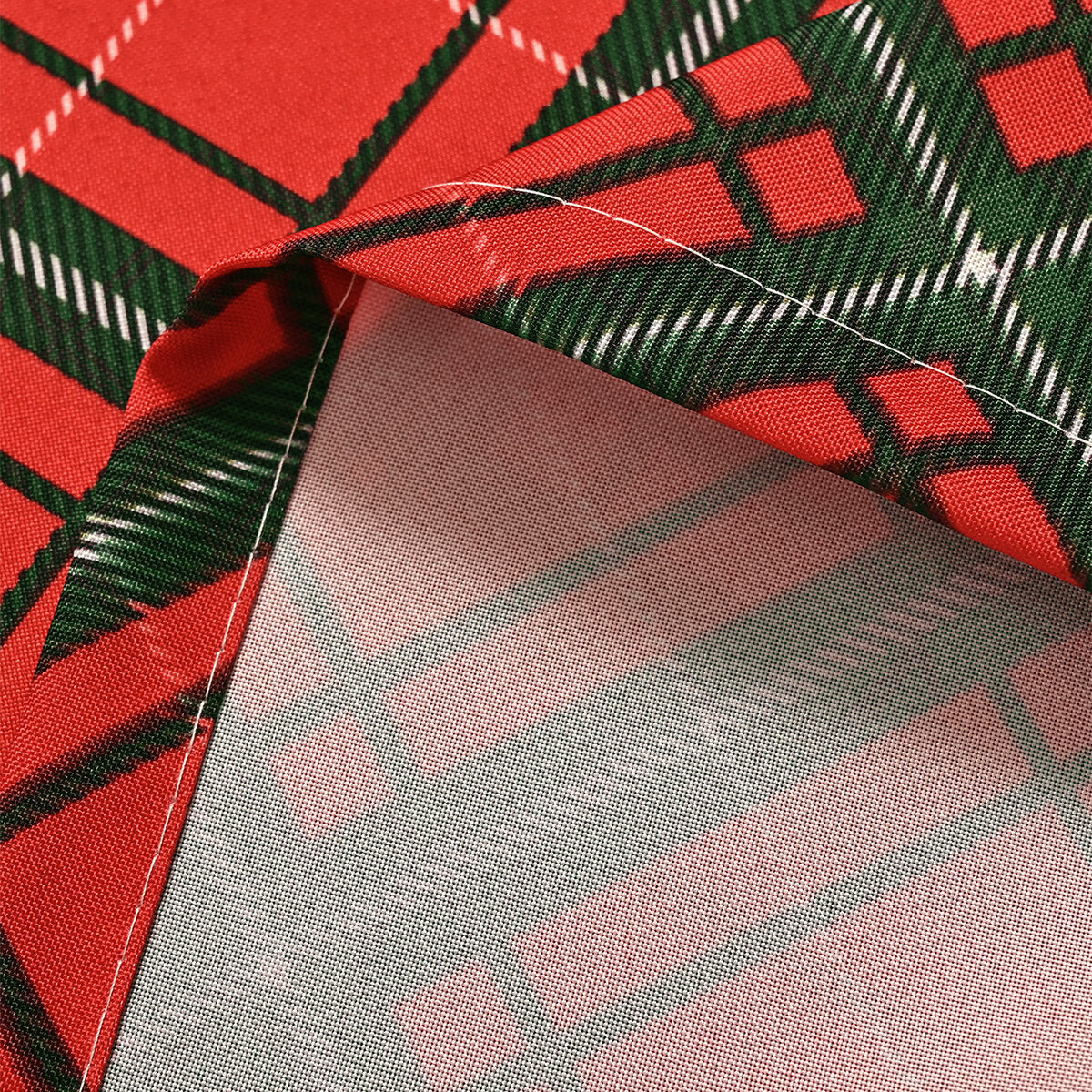 Christmas Plaid Curtain Valance – Red & Green Rod Pocket Window Topper