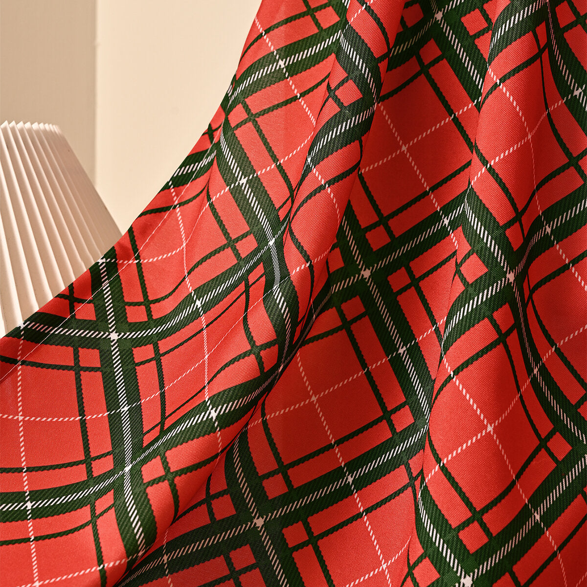 Christmas Plaid Curtain Valance – Red & Green Rod Pocket Window Topper