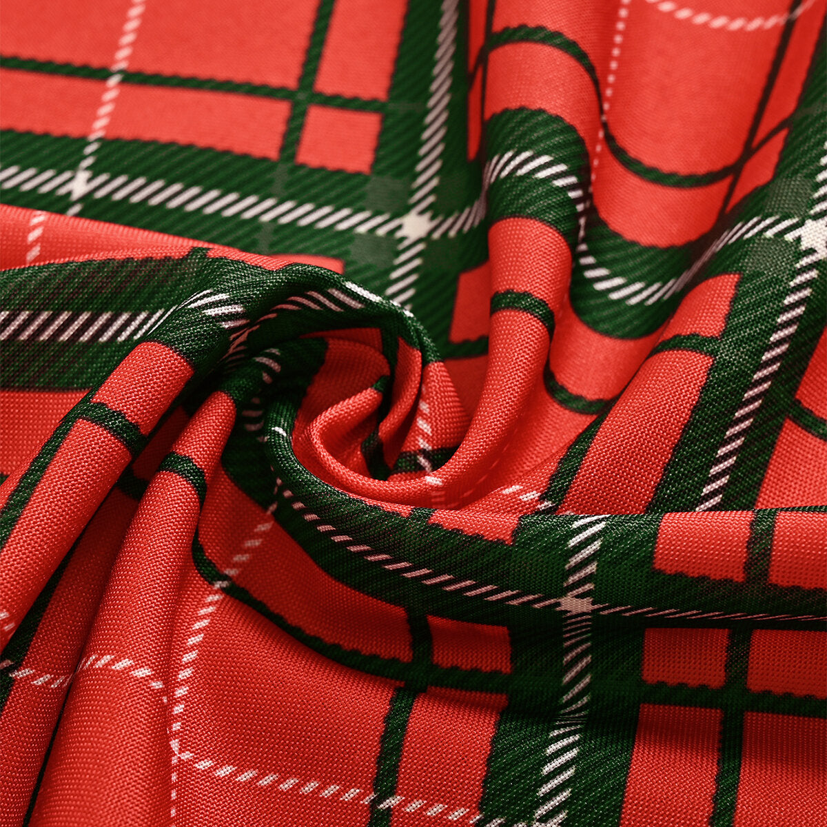Christmas Plaid Curtain Valance – Red & Green Rod Pocket Window Topper