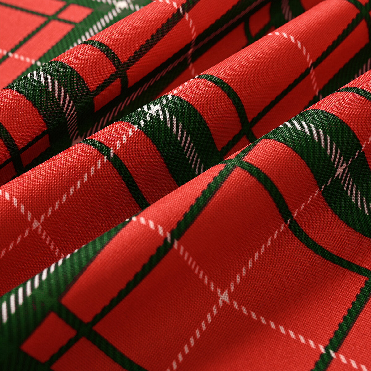 Christmas Plaid Curtain Valance – Red & Green Rod Pocket Window Topper
