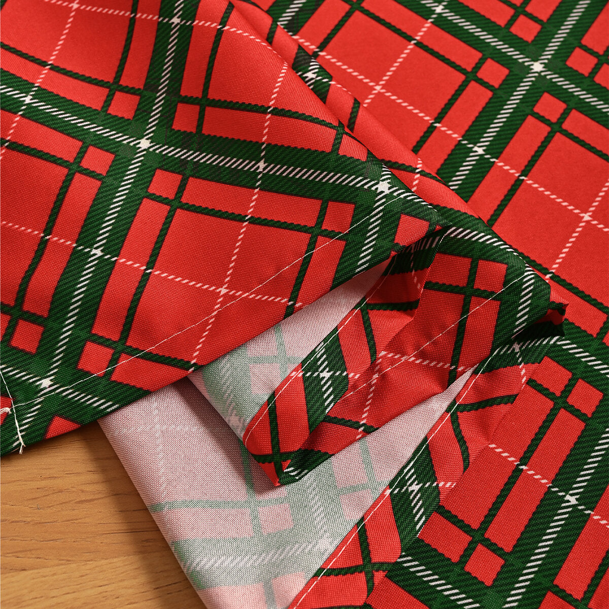 Christmas Plaid Curtain Valance – Red & Green Rod Pocket Window Topper