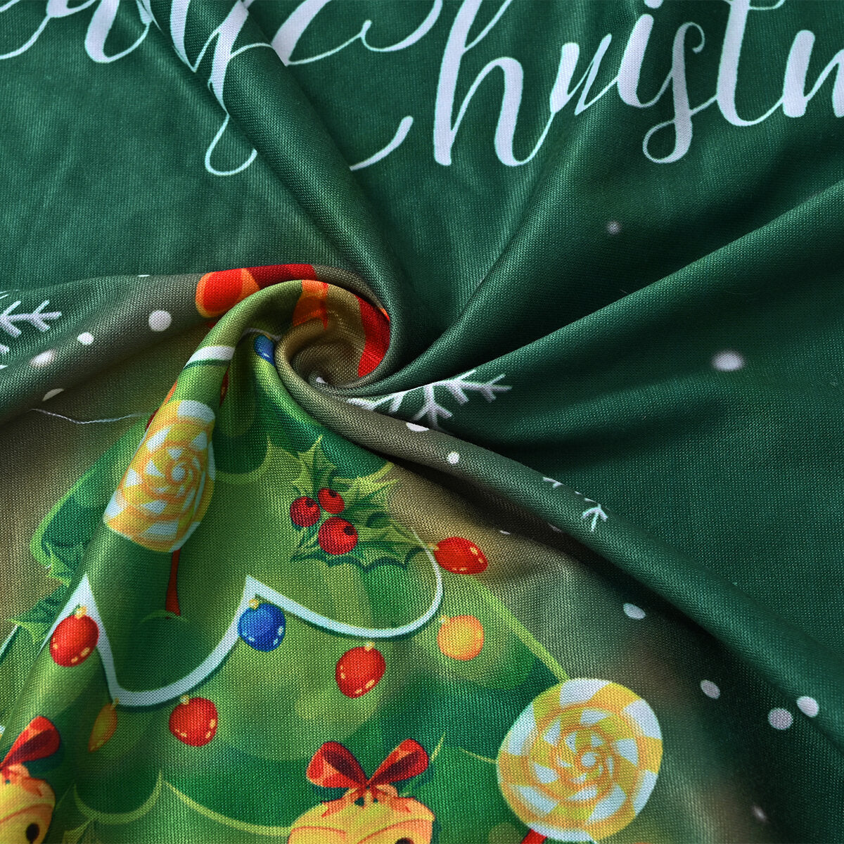 Christmas Tree & Snowman Chair Cover – Stretch Dining Chair Slipcover
