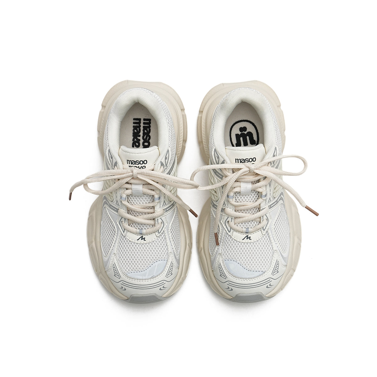 chunky athletic sneakers all beige 5