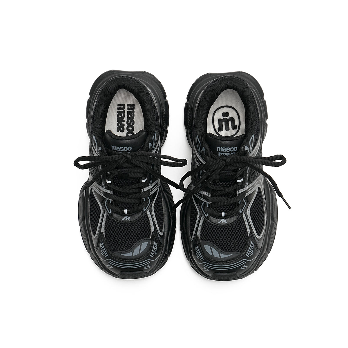 chunky athletic sneakers all black 5