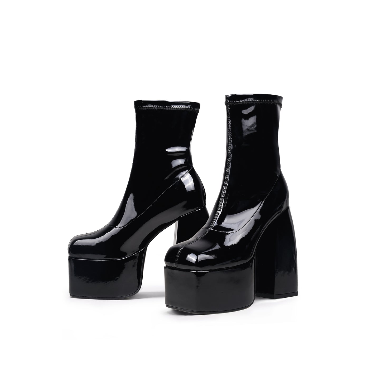 chunky black ankle boots all black 5
