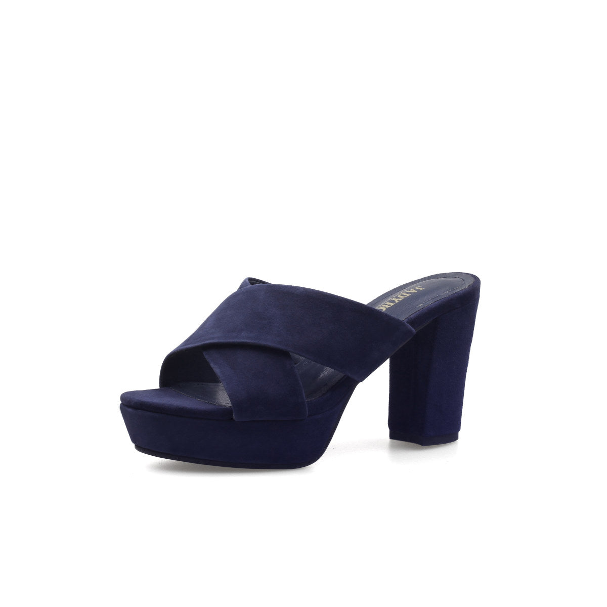 chunky criss cross platform mules all navy 2