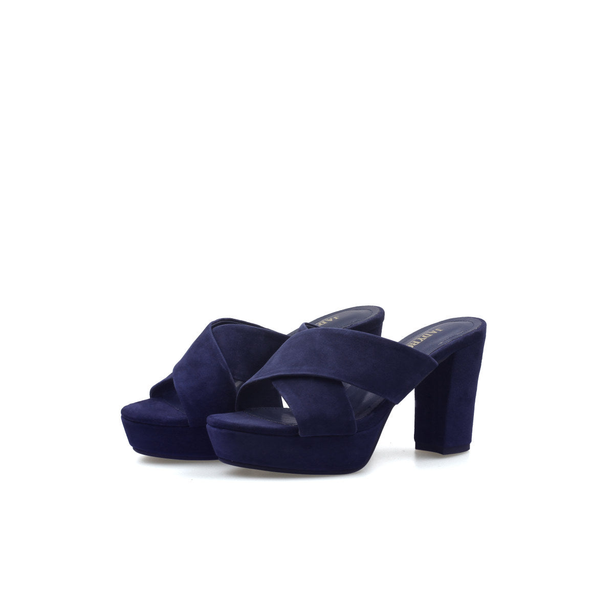 chunky criss cross platform mules all navy 6