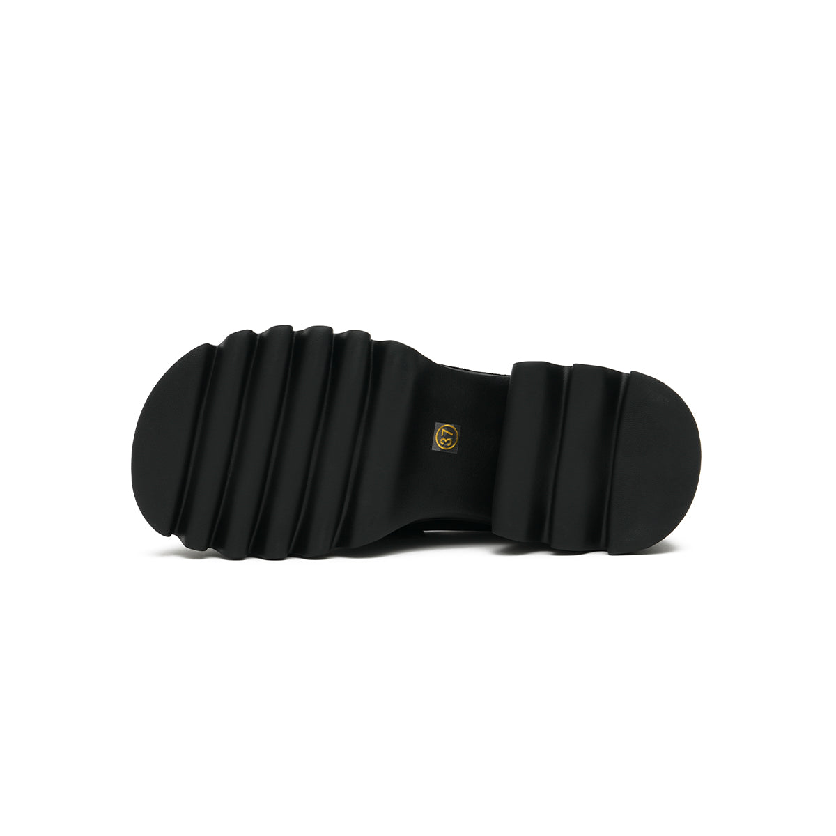 chunky heel platform loafers all black 4