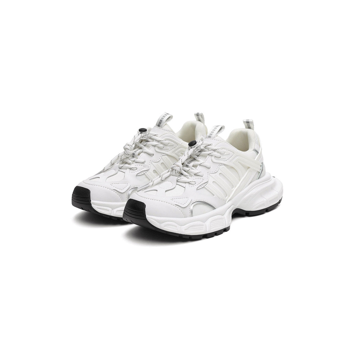 chunky outdoor sports sneakers all white 2