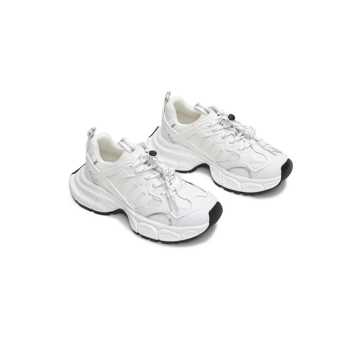 chunky outdoor sports sneakers all white 3