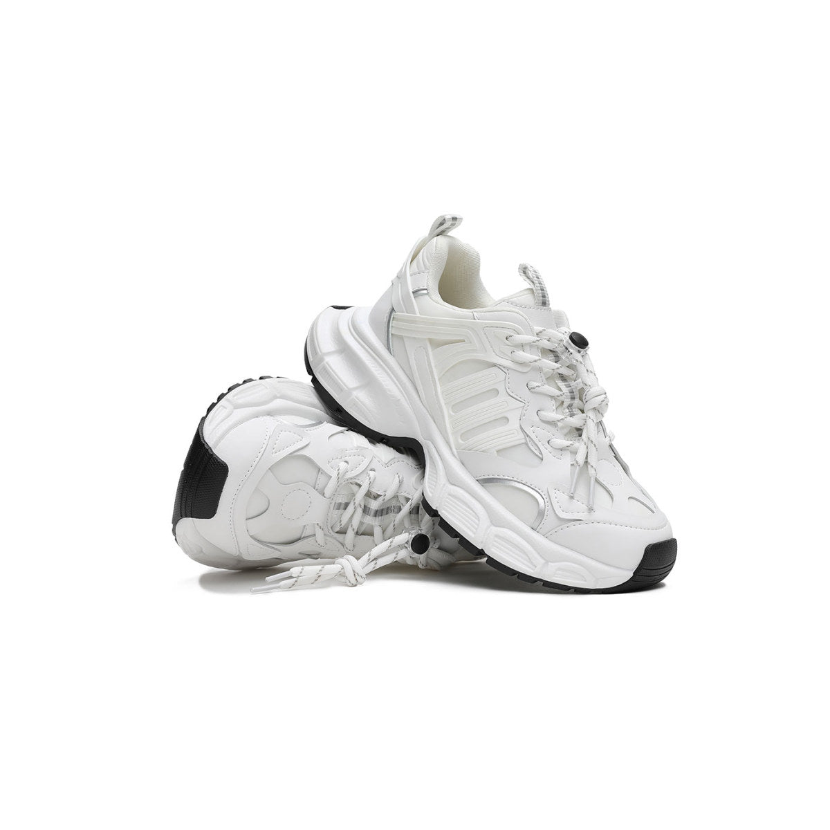 chunky outdoor sports sneakers all white 4