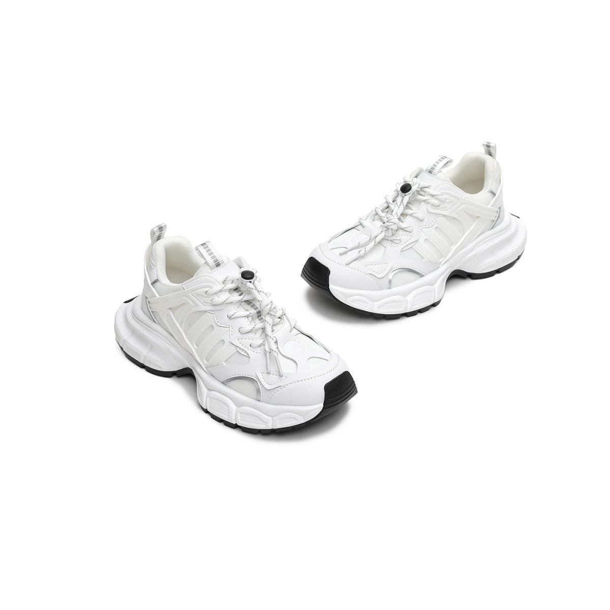 chunky outdoor sports sneakers all white 5