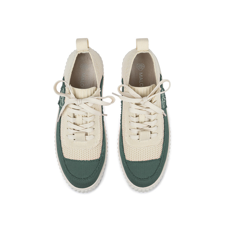Chunky Platform Knit Sneakers – Colorblock Casual Shoes
