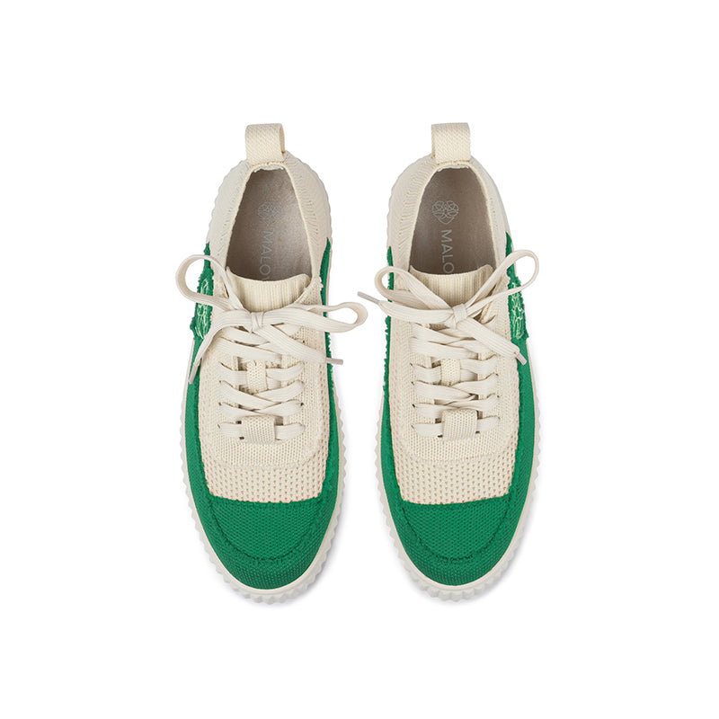 Chunky Platform Knit Sneakers – Colorblock Casual Shoes