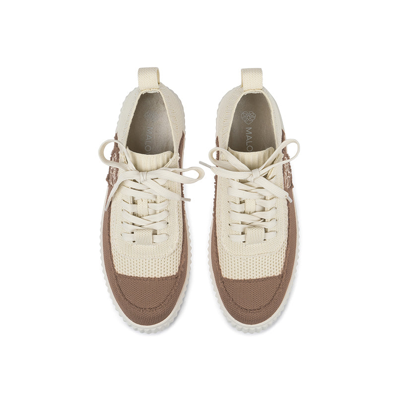 Chunky Platform Knit Sneakers – Colorblock Casual Shoes