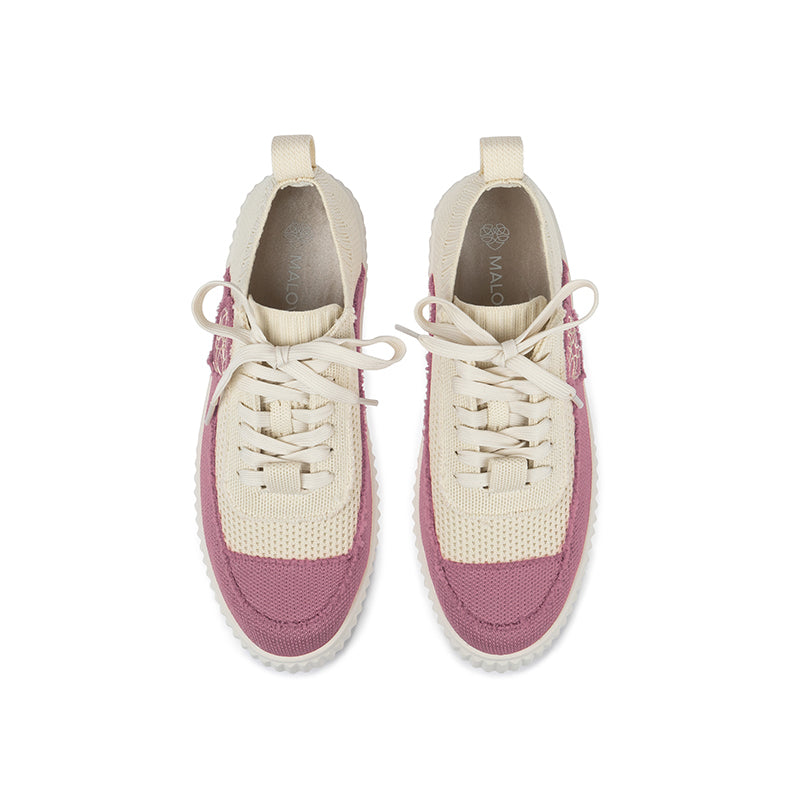 Chunky Platform Knit Sneakers – Colorblock Casual Shoes
