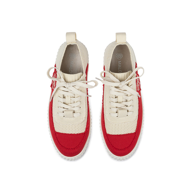 Chunky Platform Knit Sneakers – Colorblock Casual Shoes