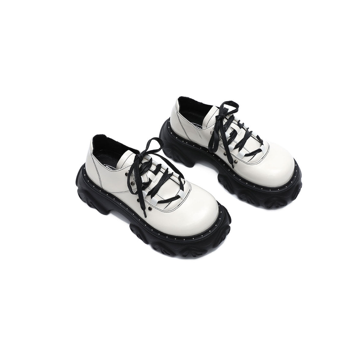 chunky platform lace ups all white 3