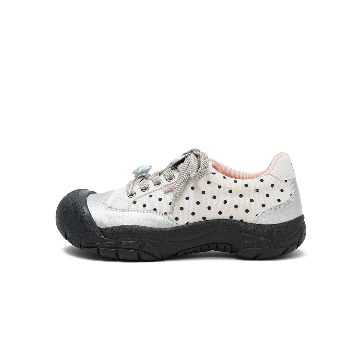 Chunky Polka Dot Star Charm Lace Up Sneakers