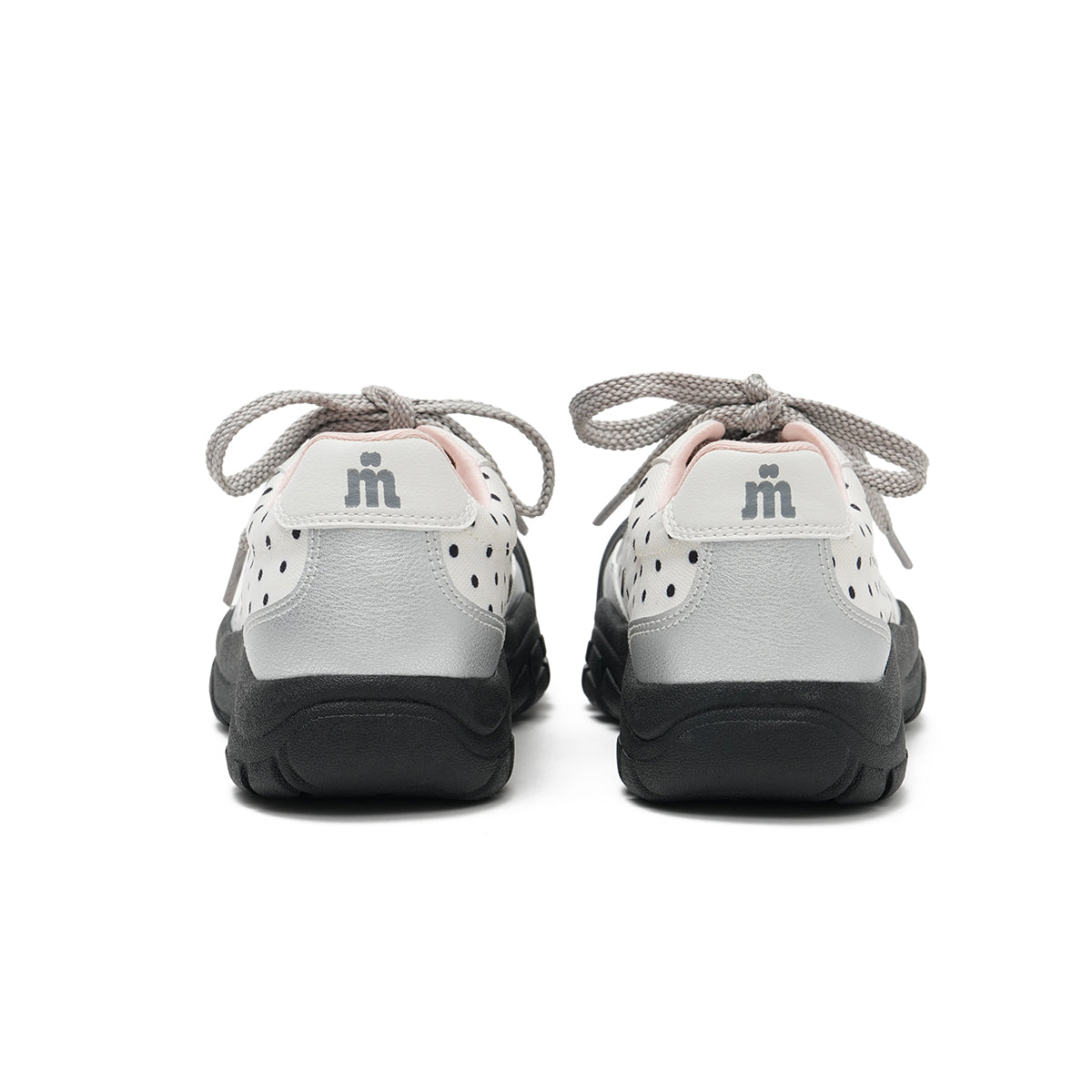 Chunky Polka Dot Star Charm Lace Up Sneakers