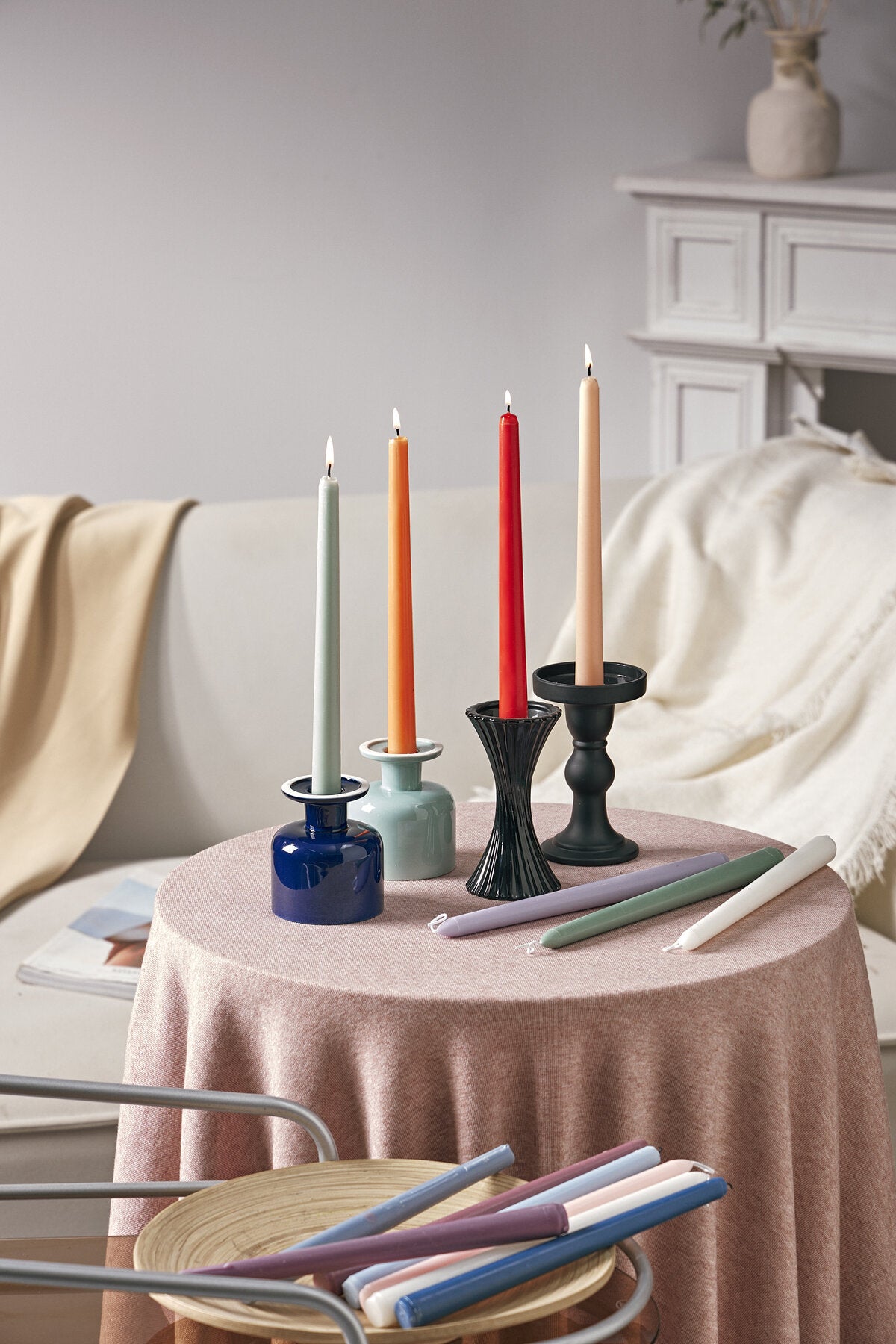 Citrus Breeze Colored Taper Candles