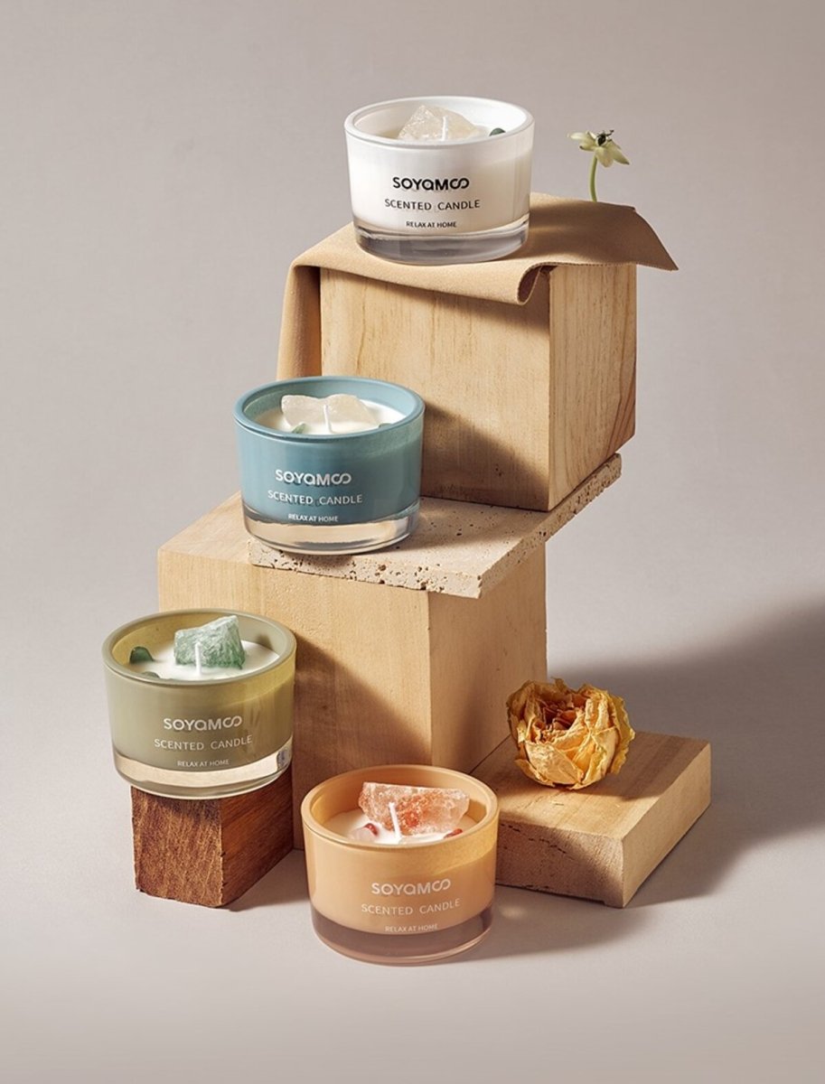 Citrus Breeze Crystal Infused Scented Candle