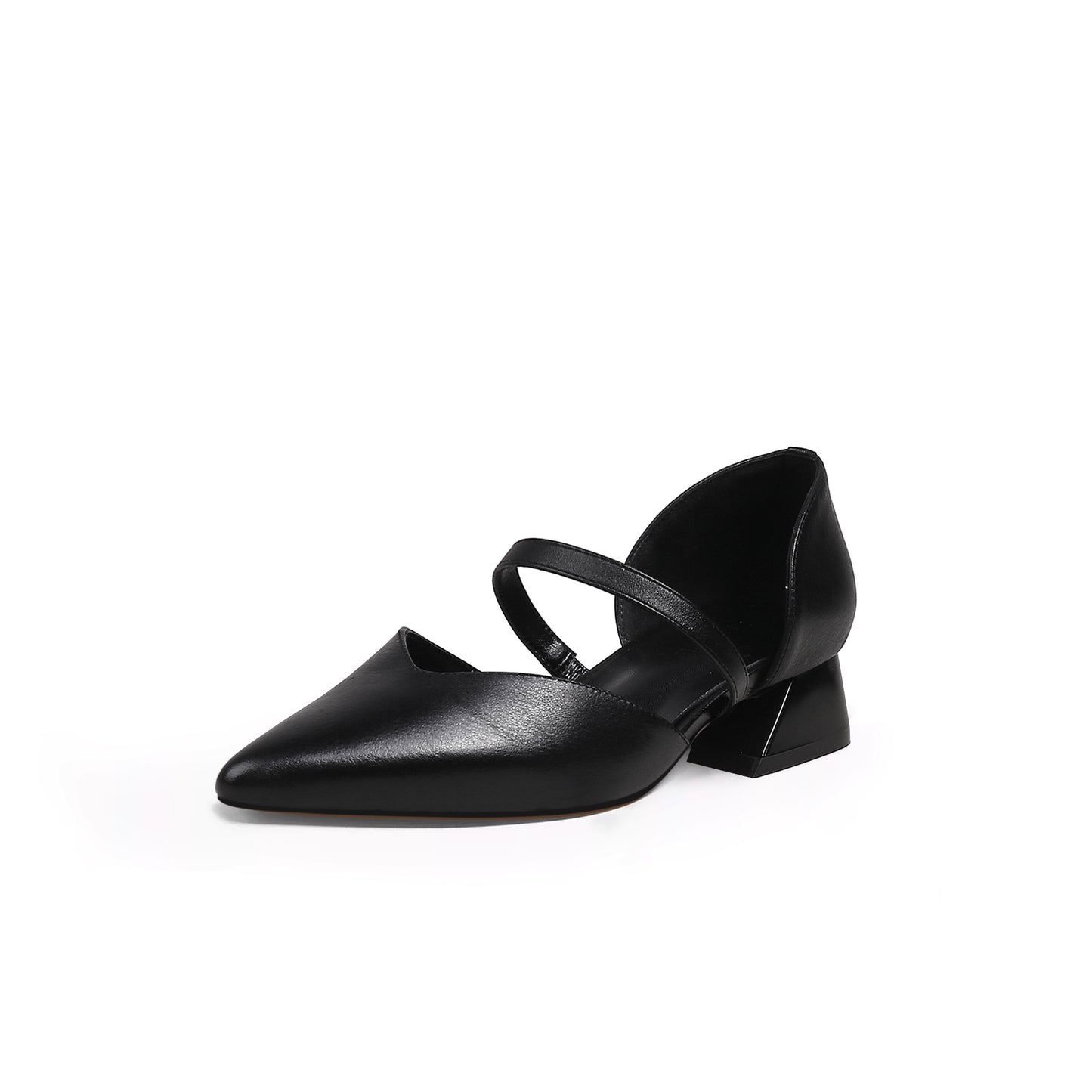 city casual cut out heels all black 2