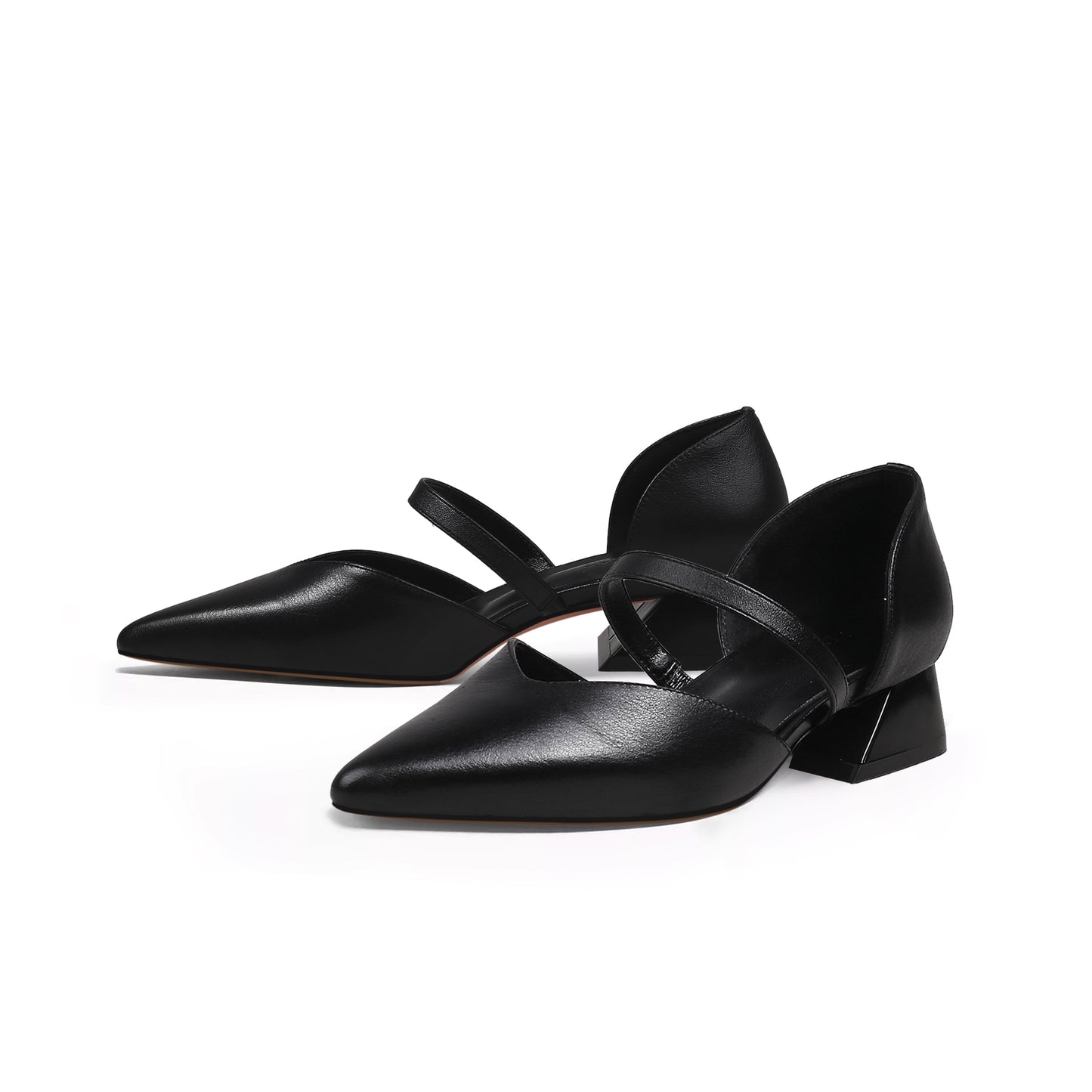 city casual cut out heels all black 6