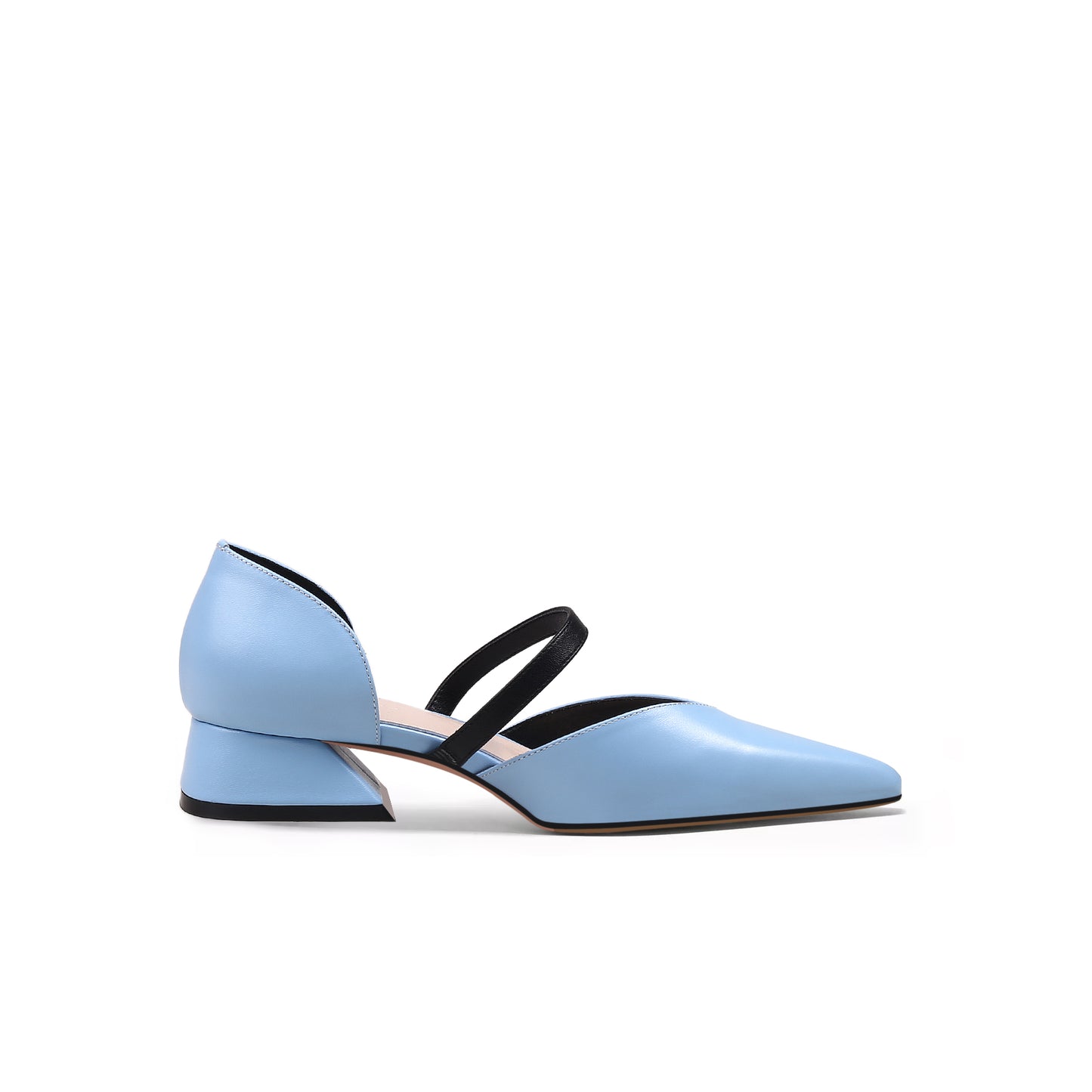 city casual cut out heels all blue 3