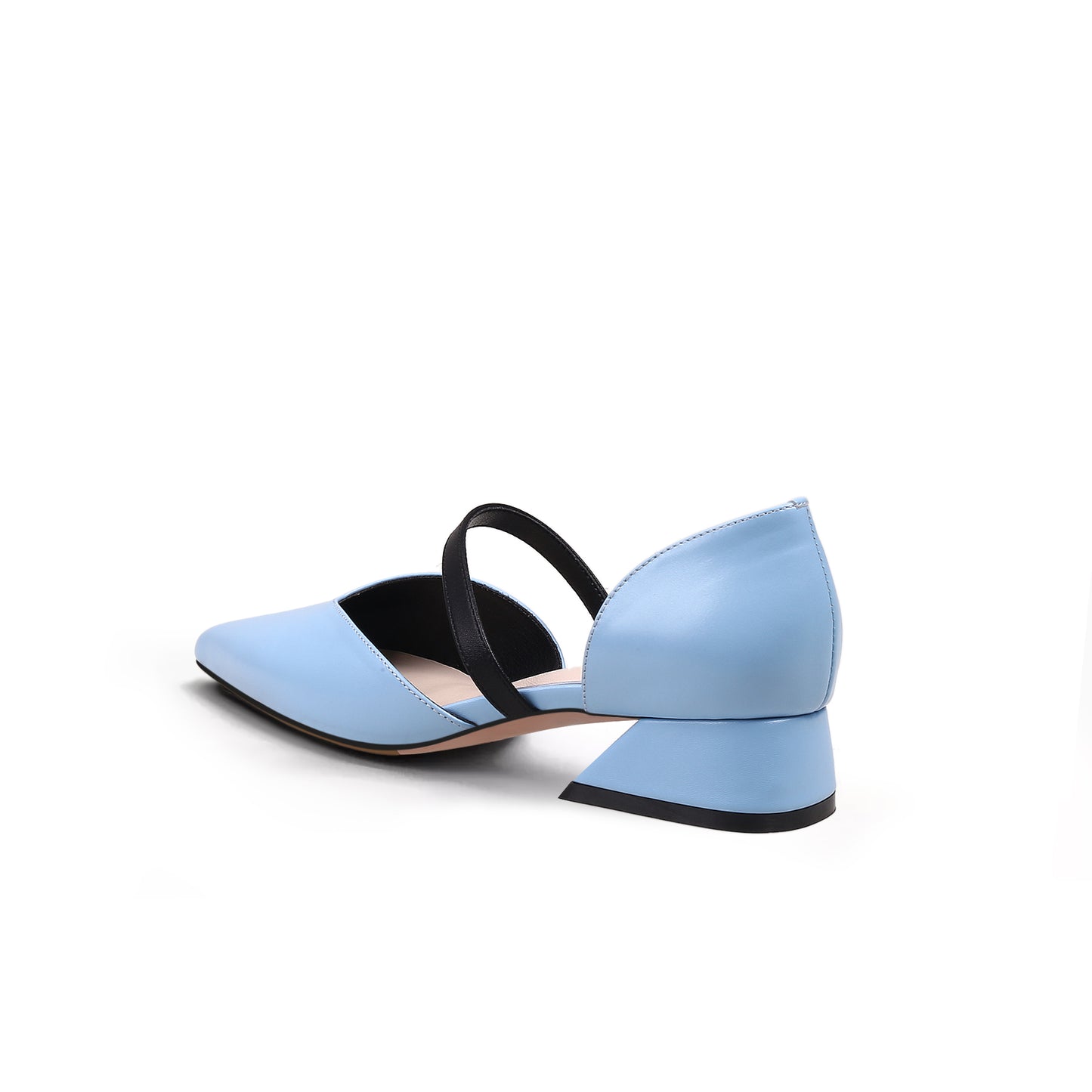 city casual cut out heels all blue 4