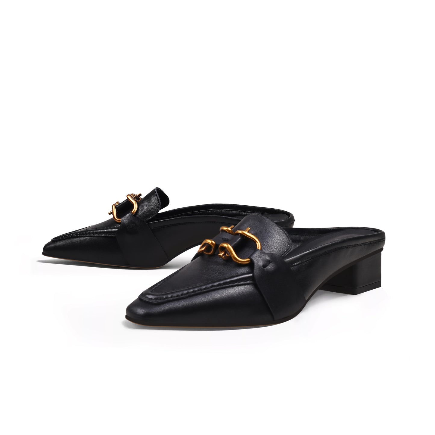 classic chain slip on mules all black 6
