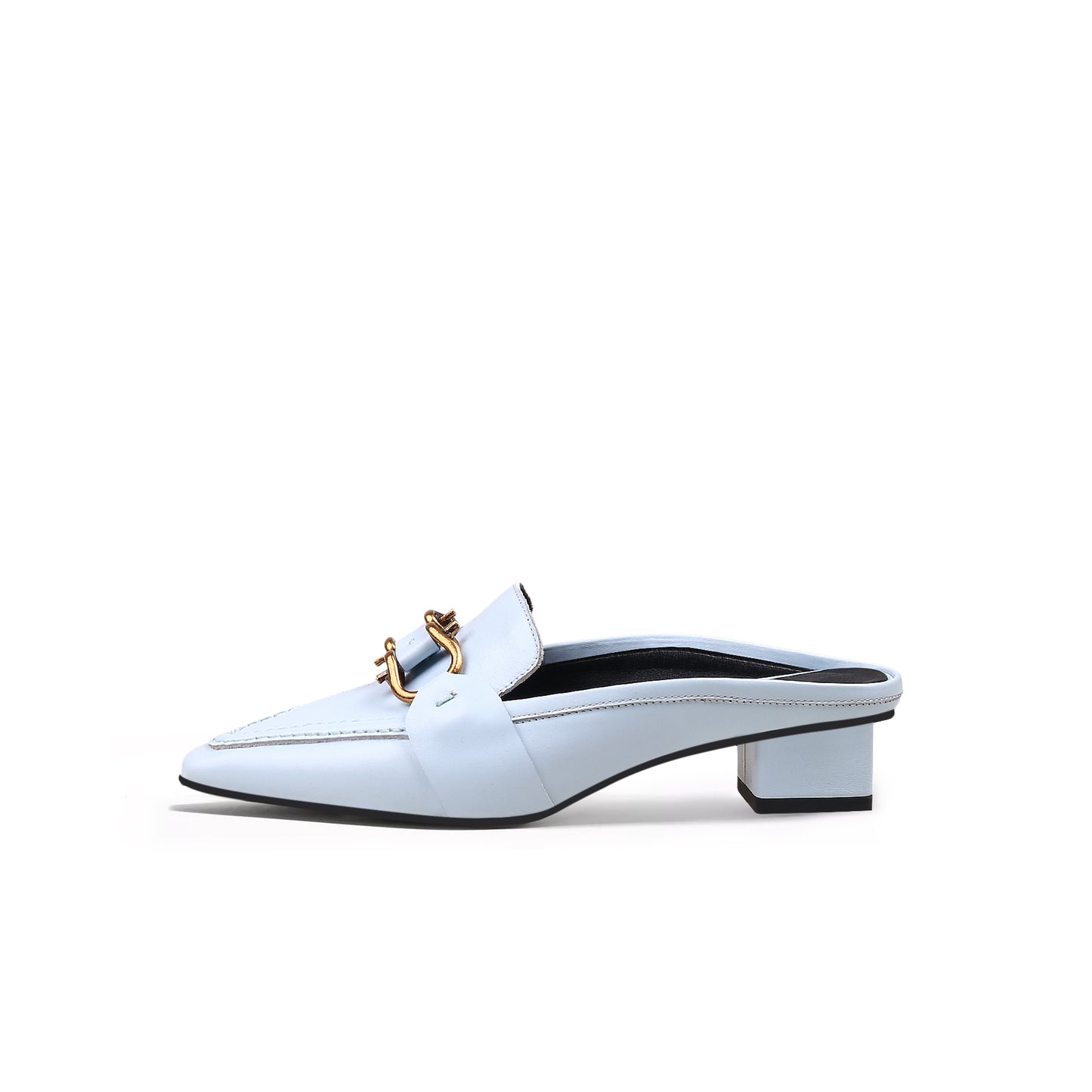 classic chain slip on mules all blue 1