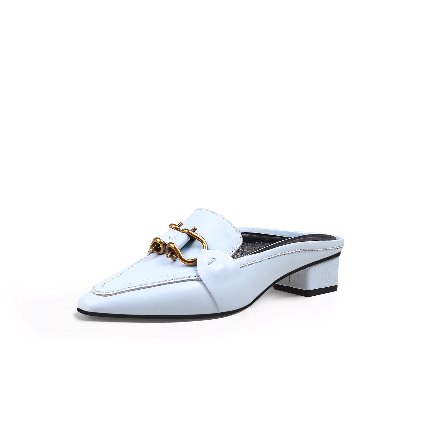 classic chain slip on mules all blue 2