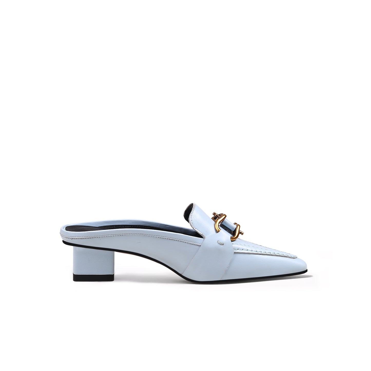classic chain slip on mules all blue 3