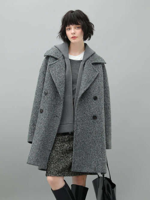 Classic Double Breasted Napoleonic Grey Trench Coat